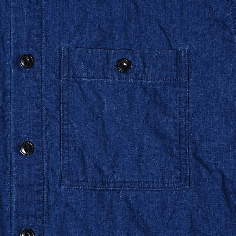 QUILTED DENIM STAND SHIRT