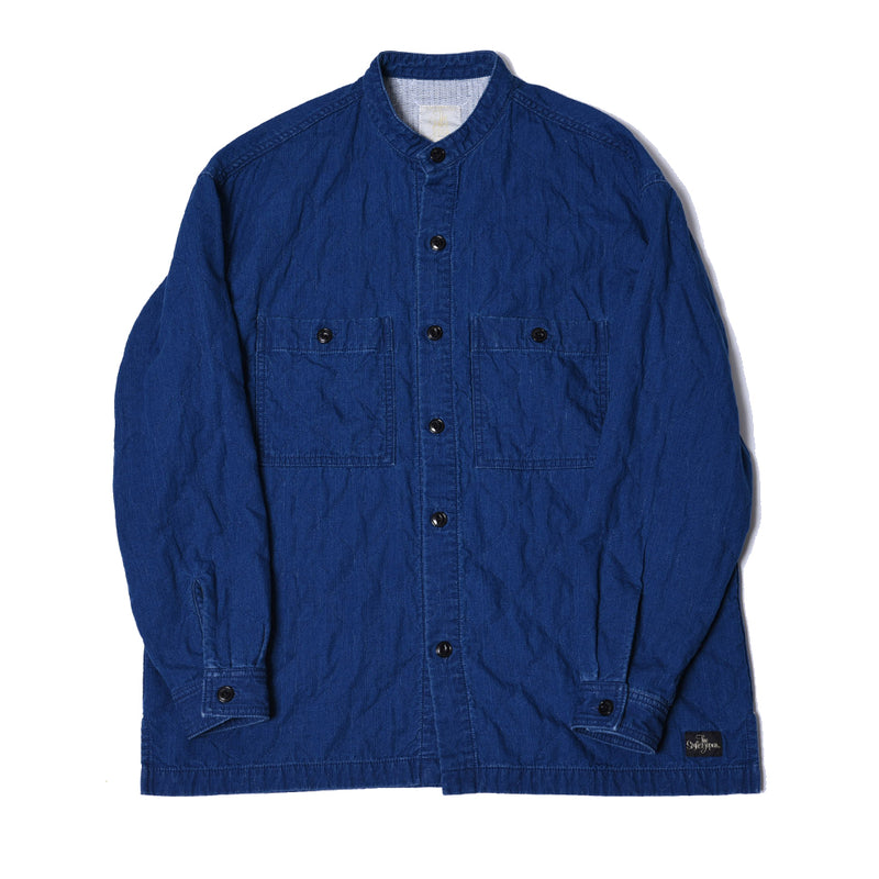 QUILTED DENIM STAND SHIRT