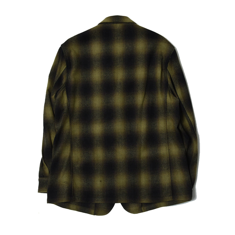 OMBRE CHECK SHIRT JACKET YELLOW