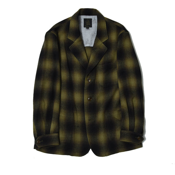 OMBRE CHECK SHIRT JACKET YELLOW