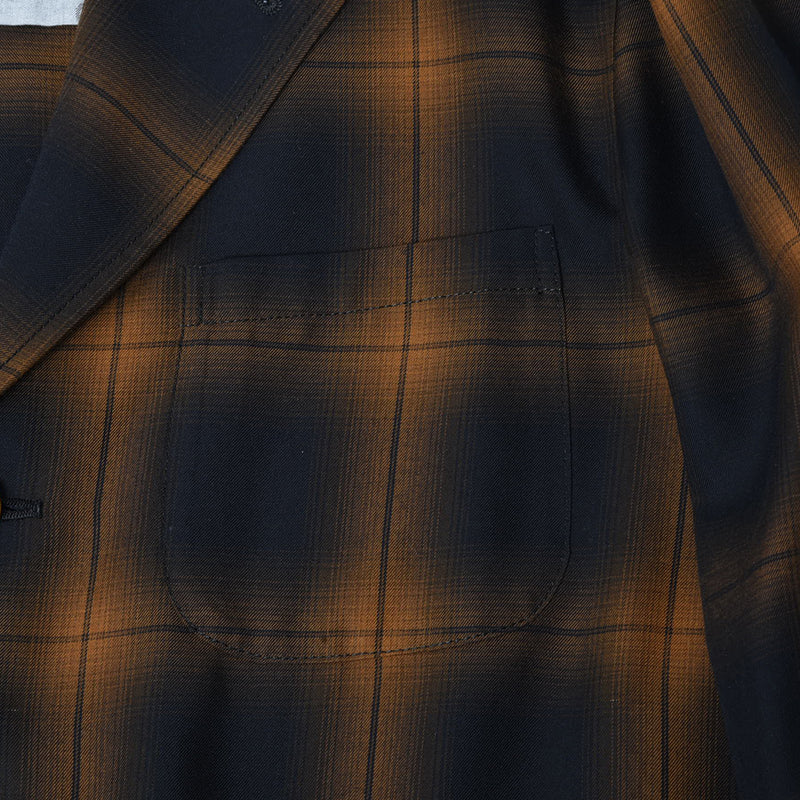 OMBRE CHECK SHIRT JACKET BROWN